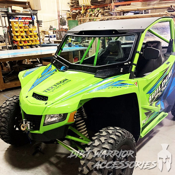 Dirt Warrior Accessories 'Dirt Warrior Accessories' branding in a workshop setting.