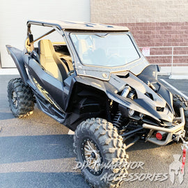 YAMAHA YXZ FRONT GLASS WINDSHIELD 2019+ 'Dirt Warrior Accessories' branding.