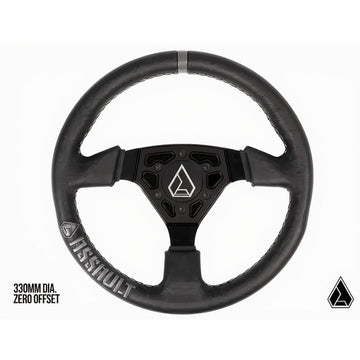 BLACK - Assault Industries Universal Navigator Leather UTV Steering Wheel