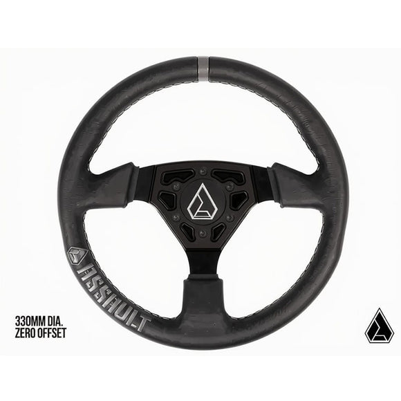 BLACK - Assault Industries Universal Navigator Leather UTV Steering Wheel