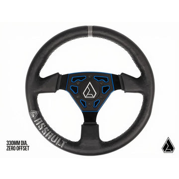 BLUE - Assault Industries Universal Navigator Leather UTV Steering Wheel