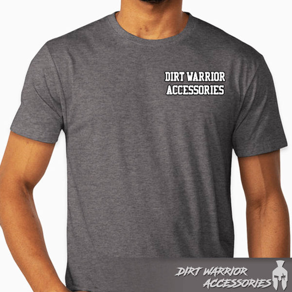 Heavy Metal Gray t-shirt with Dirt Warrior Accessories logo on the front  