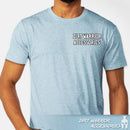 Stonewash Denim colored t-shirt with Dirt Warrior Accessories logo on the front  