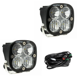 Squadron Pro Black LED Auxiliary Light Pod Pair Driving / Combo Clear