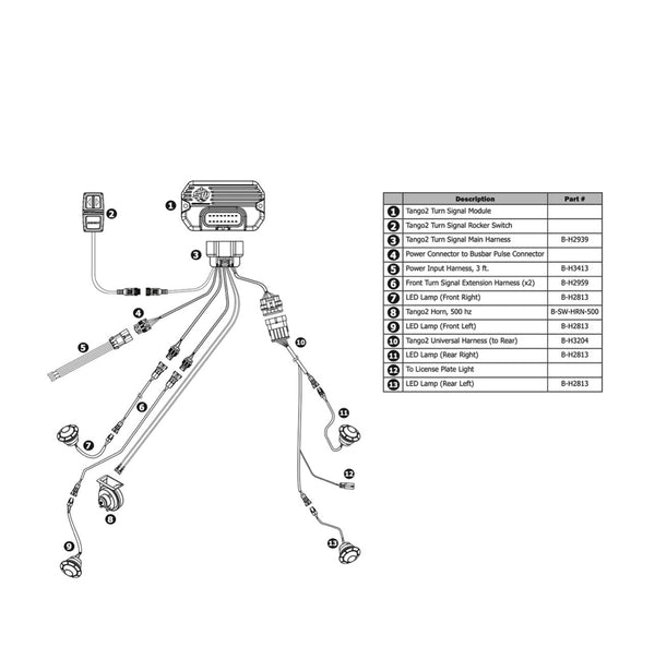 SWITCHWORKS Tango2 Universal Turn-Signal Kit with All-In-One Controller