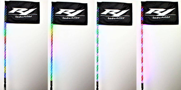 REMOTE 3 FOOT WILDCAT EXTREME LED LIGHT WHIPS (Gen 4 Pair) - R1 Industries whips