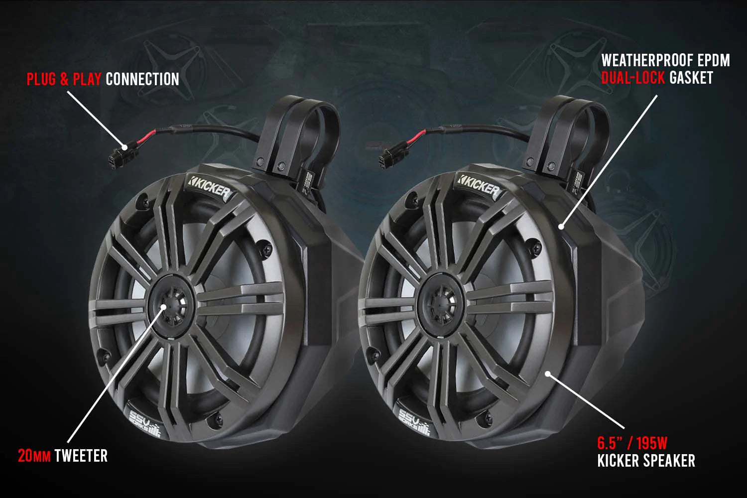 SSV WORKS Can-Am X3 Complete 5 Speaker Kicker System | Dirt