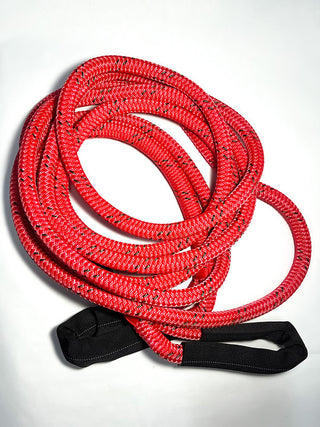 JM Rigging 5/8" x 20FT Kinetic Recovery Rope, BLK Coated w/ 8" Eyes & BLK Protective Sleeve